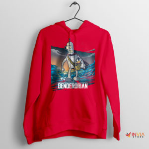 The Mandalorian Bender Futurama Door Red Hoodie