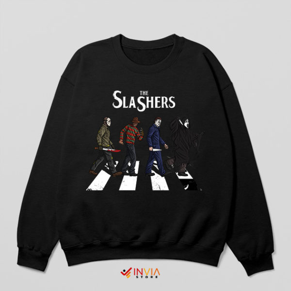 The Slashers Horror Abbey Road Black Sweatshirt