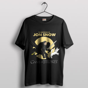 Tintin and Game of Thrones Jon Snow Black T-Shirt