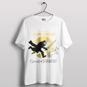 Tintin and Game of Thrones Jon Snow White T-Shirt