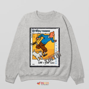 Tintin in America Classic Stamp Sport Grey Sweatshirt
