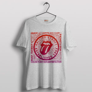 Tongue Lips Rolling Stones Collage Songs Sport Grey T-Shirt
