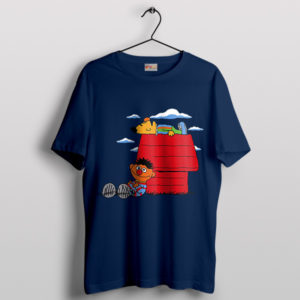 Two Puppets Cartoon Peanuts Navy T-Shirt