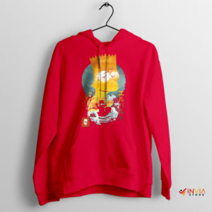 Ukiyo-E Art Inspired by Bart Simpson Red Hoodie