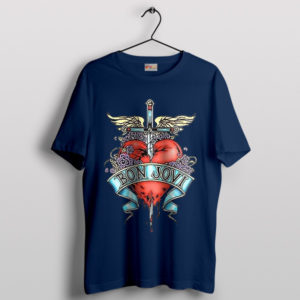 Ultimate Collection Heart Bon Jovi Navy T-Shirt