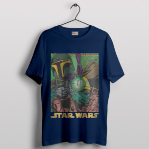 Vintage Book Boba Fett Armor Metal Navy T-Shirt