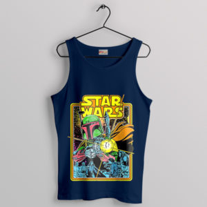 Vintage Comic Book Boba Fett Navy Tank Top