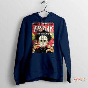 Vintage Comic Love Friday the 13th Navy Hoodie