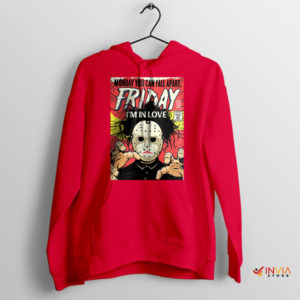 Vintage Comic Love Friday the 13th Red Hoodie