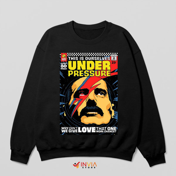 Vintage Comic Under Pressure Song Black Sweatshirt