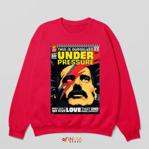 Vintage Comic Under Pressure Song Red Sweatshirt