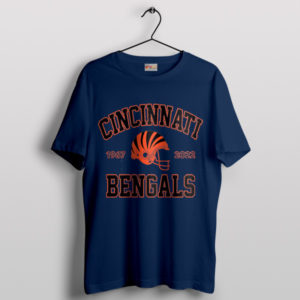 Vintage Football Bengals Helmet Graphic Navy T-Shirt