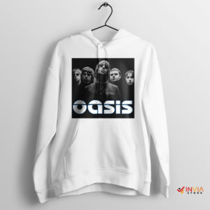 Vintage Oasis Concert Poster Art White Hoodie