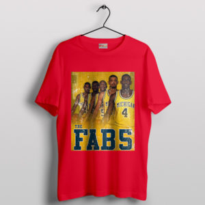 Vintage Poster Art Michigan Fab Five Red T-Shirt