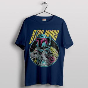 Vintage Star Wars Boba Fett Comic Navy T-Shirt