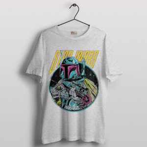 Vintage Star Wars Boba Fett Comic Sport Grey T-Shirt