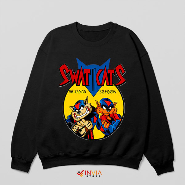 Vintage Swat Kats Cartoons Black Sweatshirt