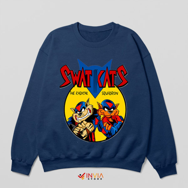 Vintage Swat Kats Cartoons Navy Sweatshirt