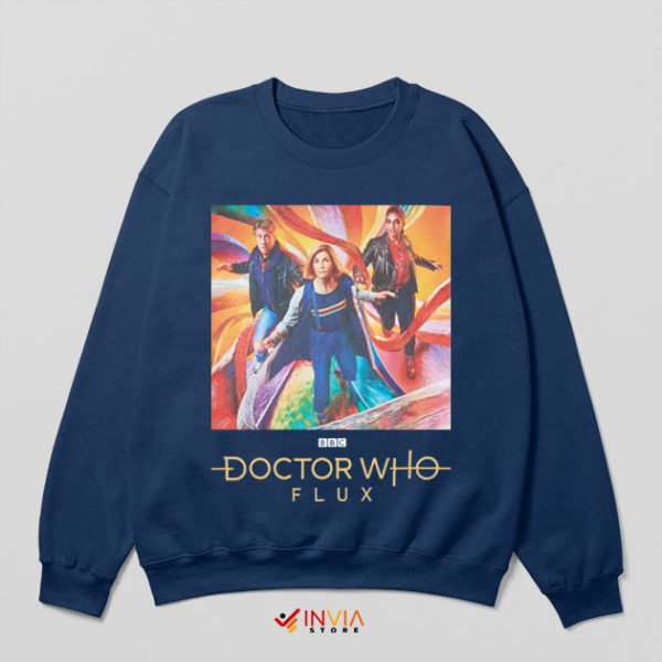 Whovian Doctor Who 13 Fux Characters Navy Sweatshirt