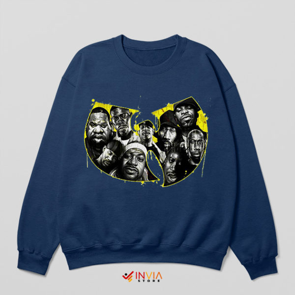 Wu Tang Clan Songs Tour Paint Art Navy Sweatshirt