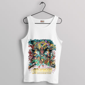 90s Cartoon Heroes Unite Avengers White Tank Top