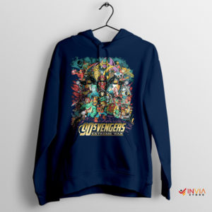 90s Kids' Dream Avengers with a Cartoon Navy Hoodie