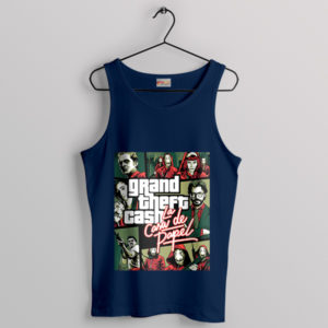 Adventure Money Heist GTA 5 Game Navy Tank Top