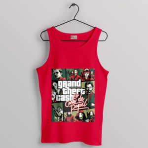 Adventure Money Heist GTA 5 Game Red Tank Top