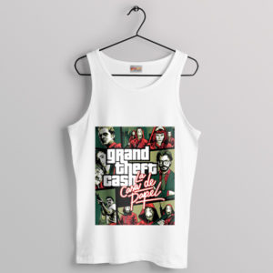 Adventure Money Heist GTA 5 Game White Tank Top