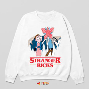 Adventure Rick and Morty Stranger Things White Sweatshirt