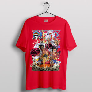 All Luffy Transformations One Piece Red T-Shirt