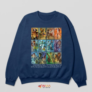 All Star Wars Movies Poster Art Navy Sweatshirt