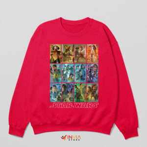 All Star Wars Movies Poster Art Red Sweatshirt