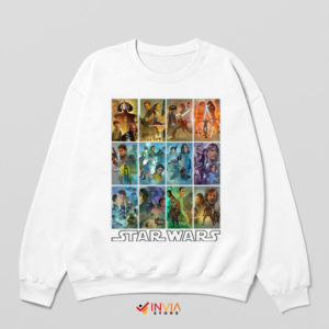 All Star Wars Movies Poster Art White Sweatshirt