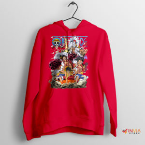 Anime Straw Hat Luffy All Gears Red Hoodie