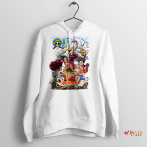 Anime Straw Hat Luffy All Gears White Hoodie