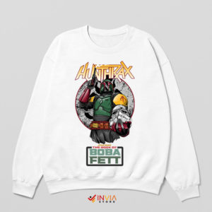 Anthrax Style Boba Fett Merch White Sweatshirt