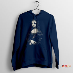 Art Face Mona Lisa Kiss Rock Band Navy Hoodie