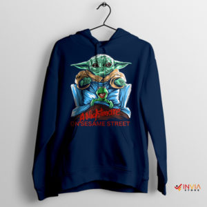 Baby Yoda Nightmare on Sesame Street Navy Hoodie