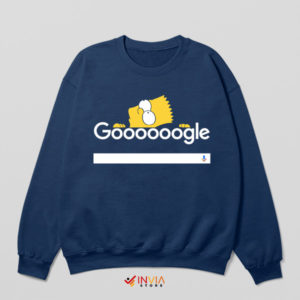 Bard AI Inspired Bart Simpson Navy Sweatshirt