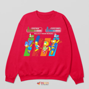 Bartman and Super Homer Face Off Red Sweatshirt