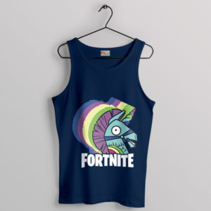 Battle Royale Chic Colorful Llama Navy Tank Top