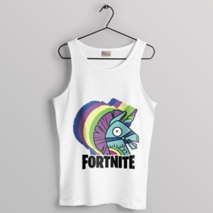 Battle Royale Chic Colorful Llama White Tank Top