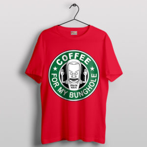 Beavis and Butt-Head Cartoon Coffee Red T-Shirt