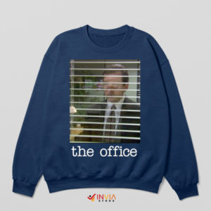 Behind the Blinds with Michael Scott Navy Sweatshirt