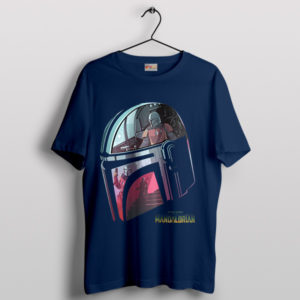 Beskar Helmet The Mandalorian 3 Navy T-Shirt