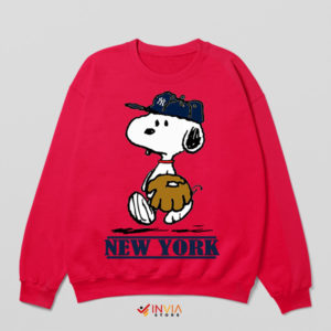 Big Apple Peanuts Yankees Snoopy Red Sweatshirt