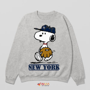 Big Apple Peanuts Yankees Snoopy Sport Grey Sweatshirt