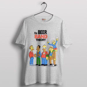 Big Bang Theory Simpsons Beer Sport Grey T-Shirt