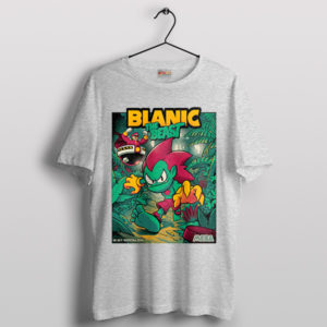 Blanka Street Fighter Sonic Face Sport Grey T-Shirt